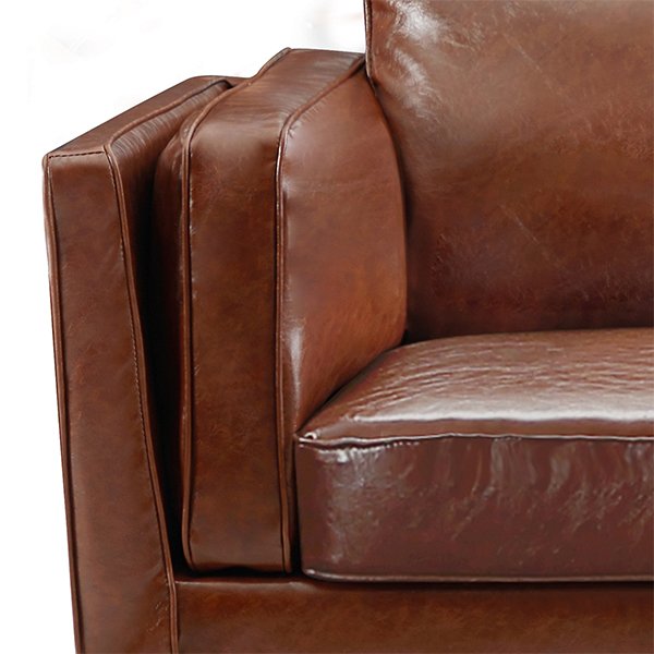 Brooklyn Faux Leather 2 Seater Sofa - Brown