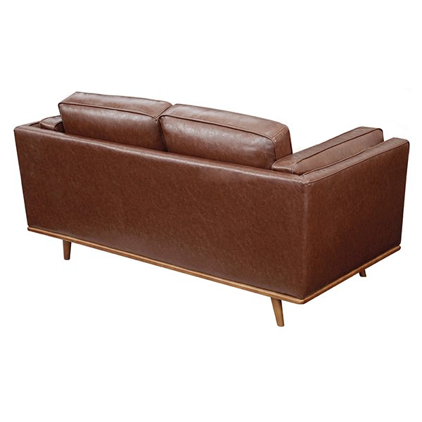 Brooklyn Faux Leather 2 Seater Sofa - Brown