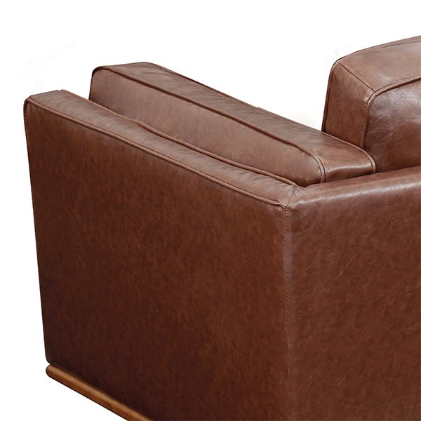 Brooklyn Faux Leather 2 Seater Sofa - Brown