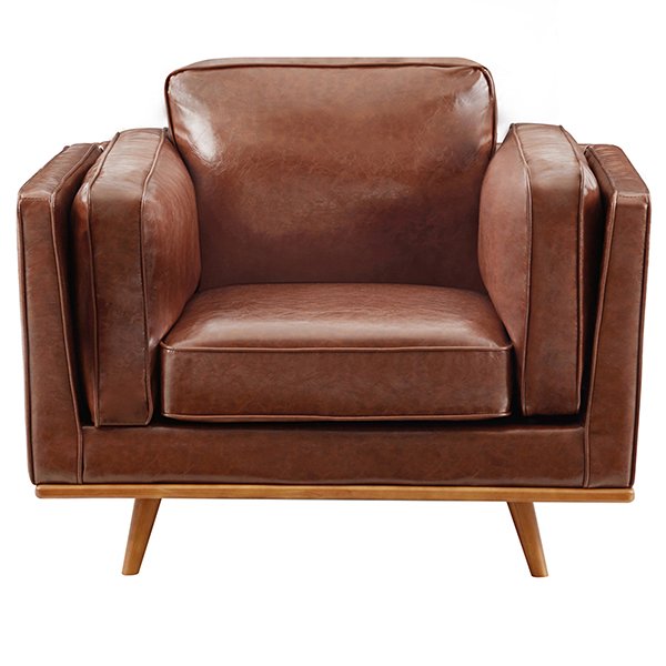 Brooklyn Faux Leather Armchair - Brown