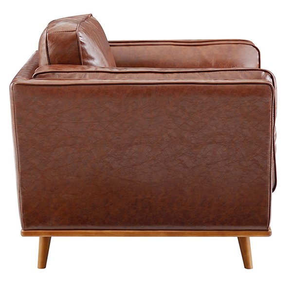 Brooklyn Faux Leather Armchair - Brown