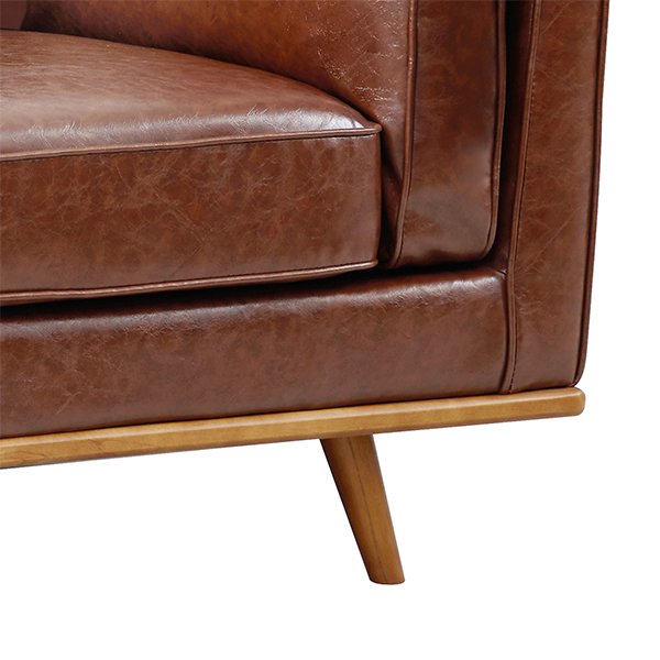 Brooklyn Faux Leather Armchair - Brown