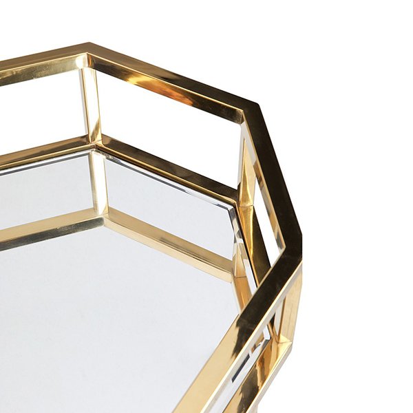 Brooklyn Mirrored Bar Cart - Gold