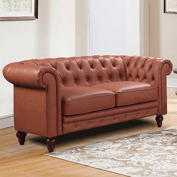 Ken Chesterfield 2 Seater Faux Leather Sofa