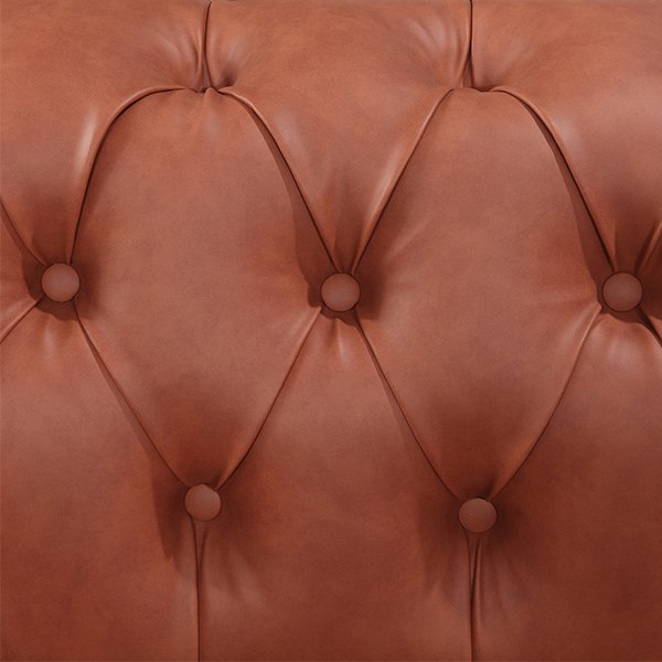 Sansa Tan Chesterfield 2 Seater Faux Leather Sofa