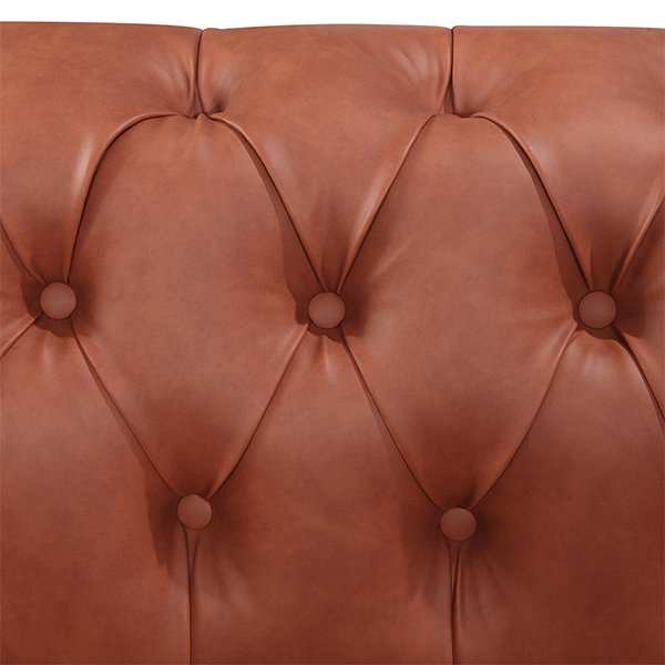 Sansa Tan Chesterfield Faux Leather Armchair
