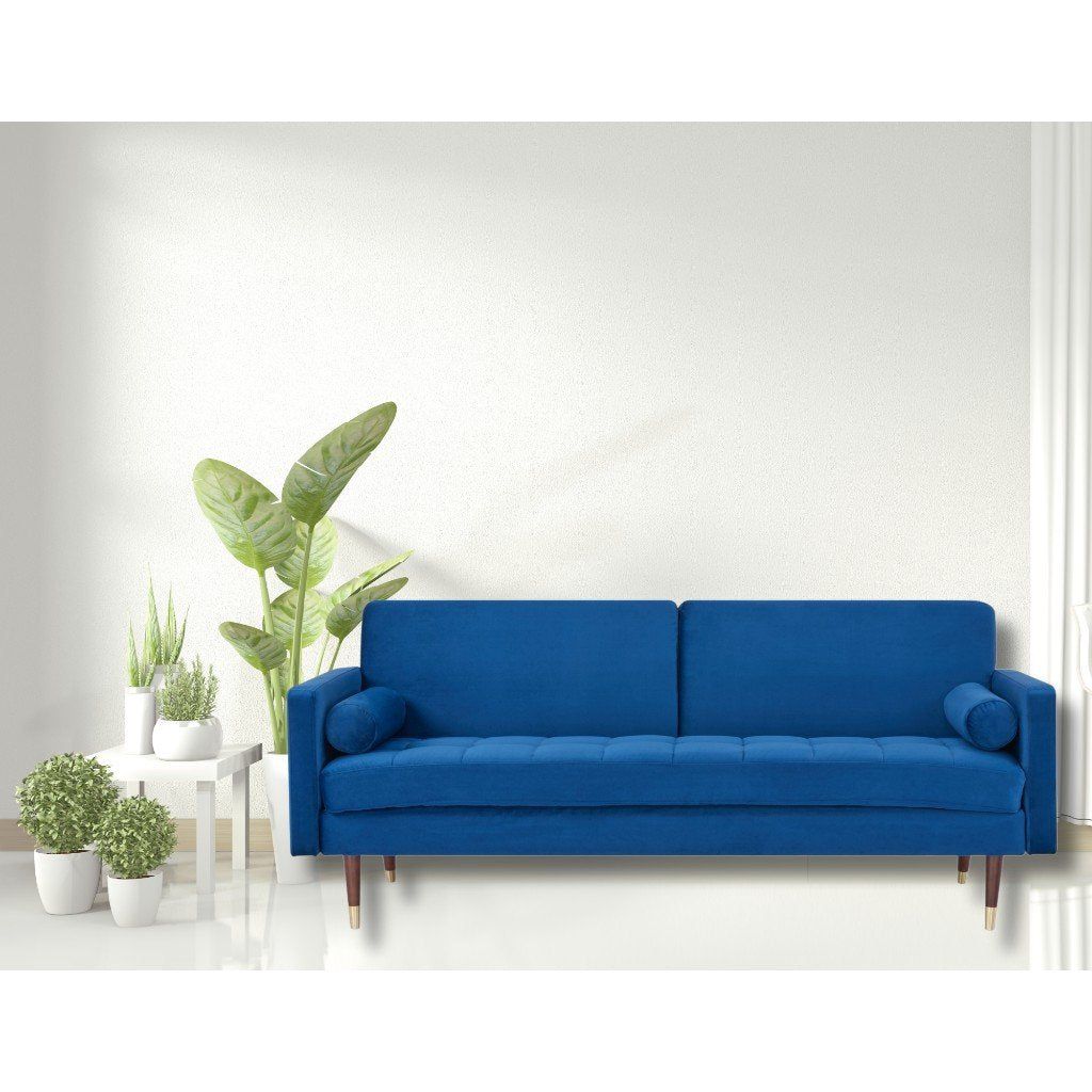 Amelia 3 Seater Fabric Sofa Bed - Dark Blue