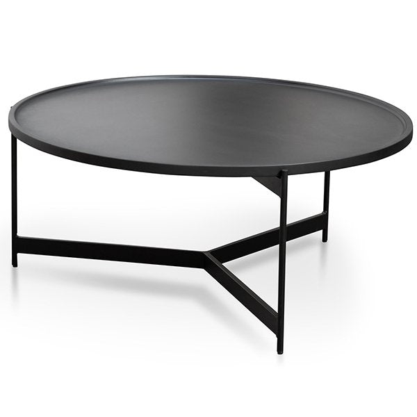 Burton 90cm Round Coffee Table - Matte Black