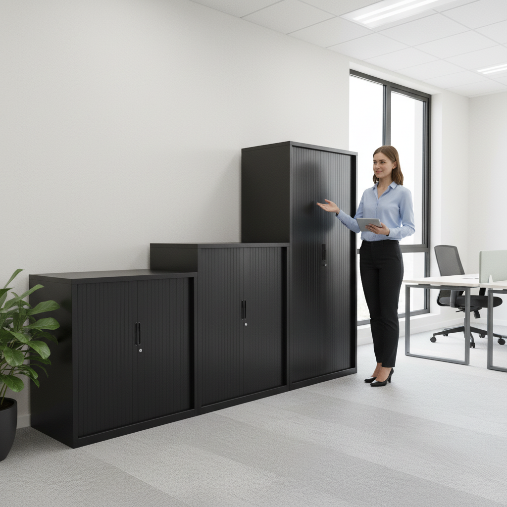 CV Heavy Duty Tambour Storage Cupboard