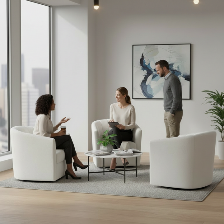 Cadman Swivel Armchair - Ivory