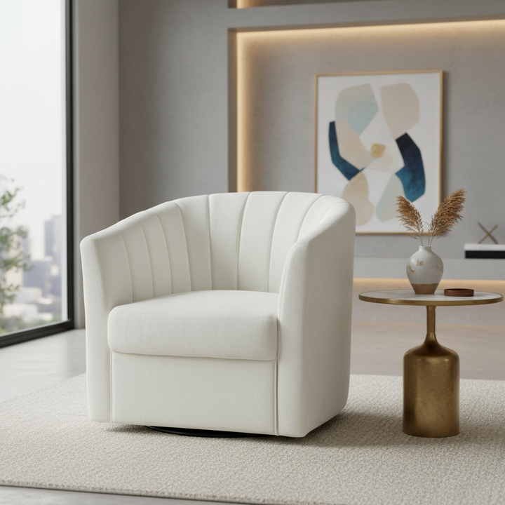 Cadman Swivel Armchair - Ivory