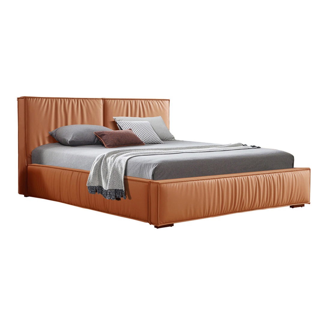 Caelum Faux Leather Platform Bed - King