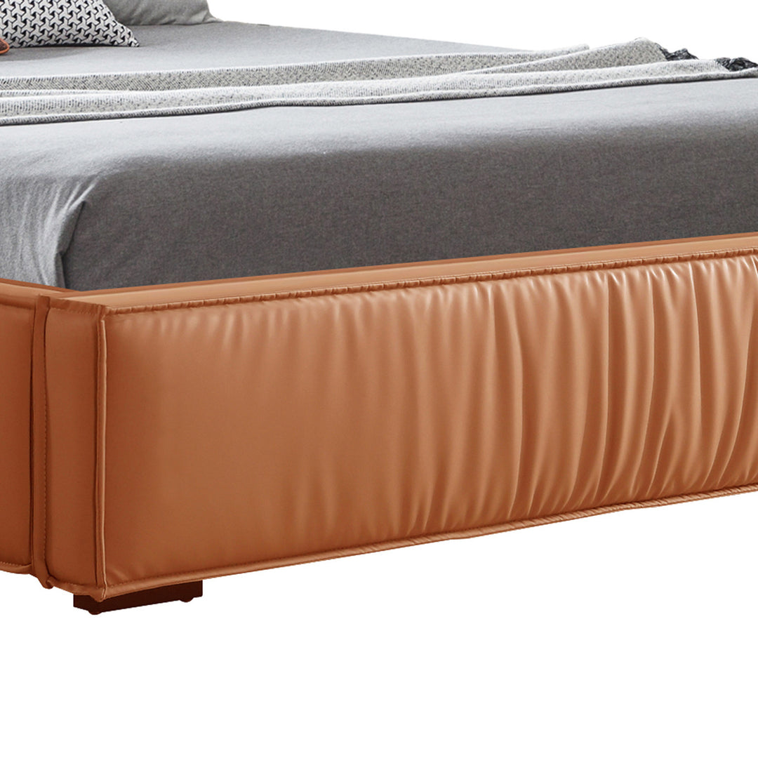 Caelum Faux Leather Platform Bed - King