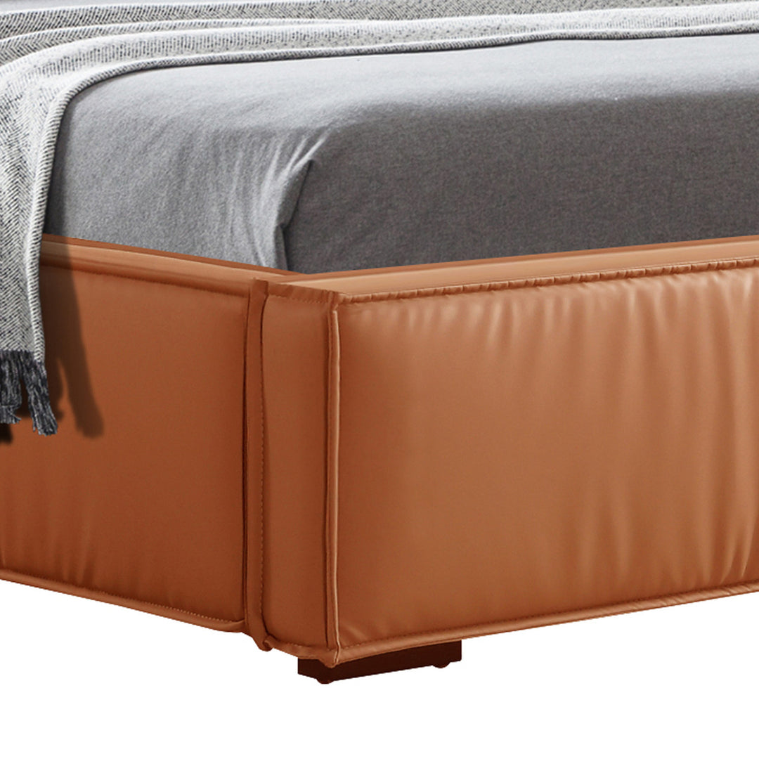 Caelum Faux Leather Platform Bed - King