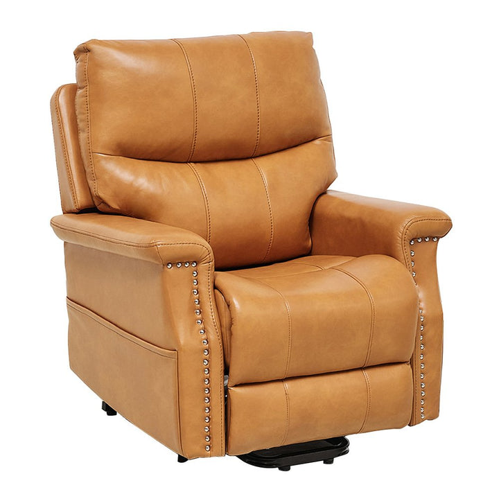 Caleb Faux Tan Leather Electric Recliner Chair