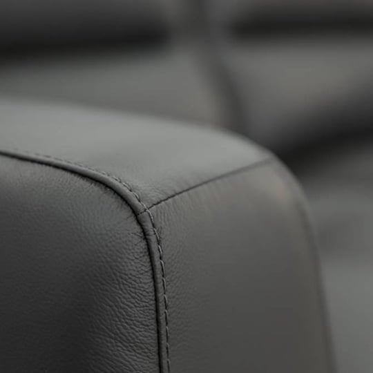Colton 2 Seater Leather Sofa - Gunmetal