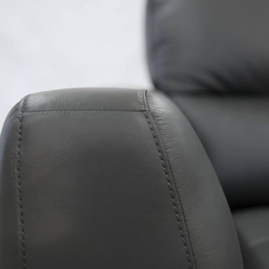 Colton 3 Seater Leather Sofa - Gunmetal