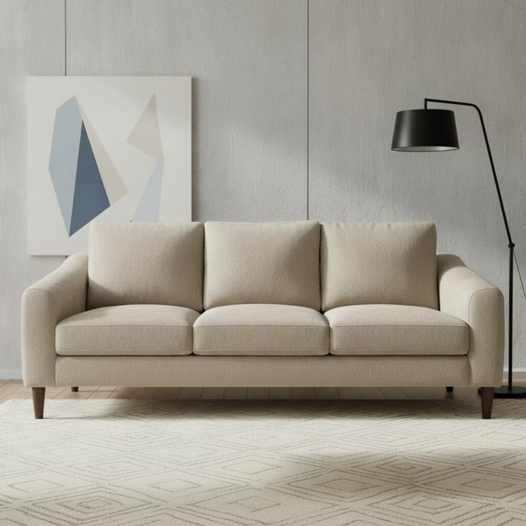 California 3 Seater Fabric Sofa - Beige