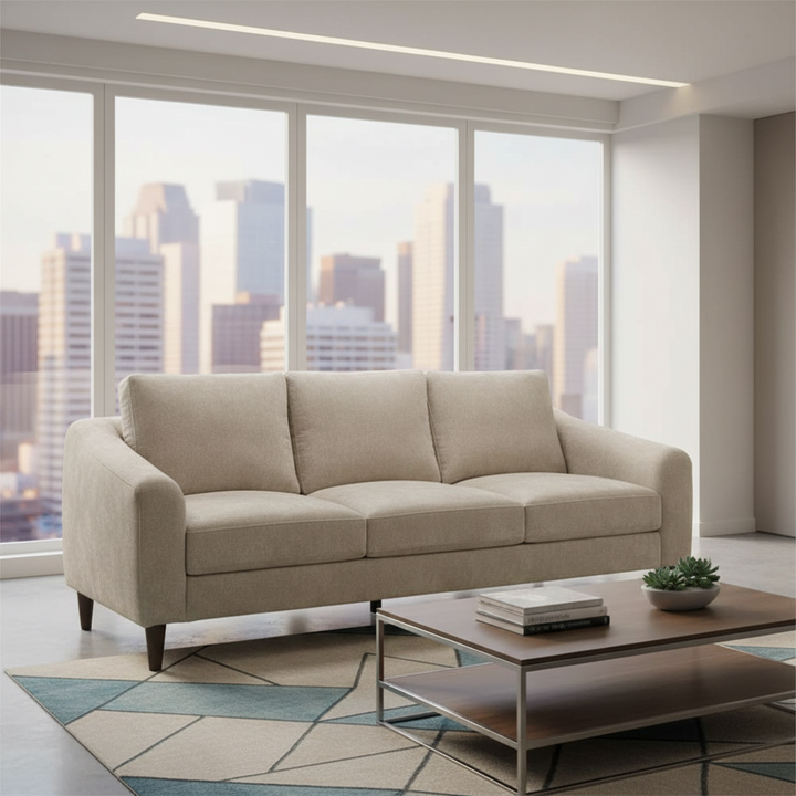 California 3 Seater Fabric Sofa - Beige