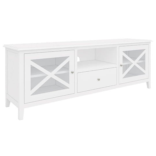 Hampton White Large Timber TV Entertainment Unit