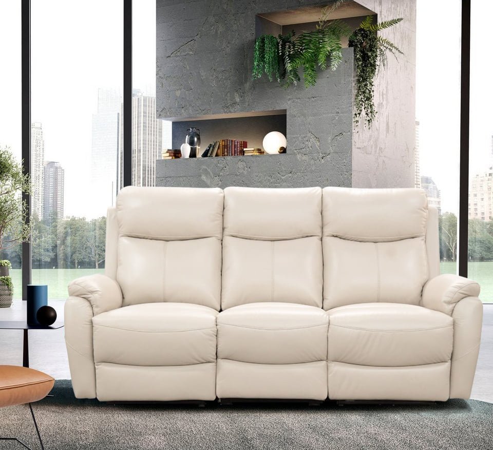 Oakdale Electric Leather Recliner Sofa Set - Silver