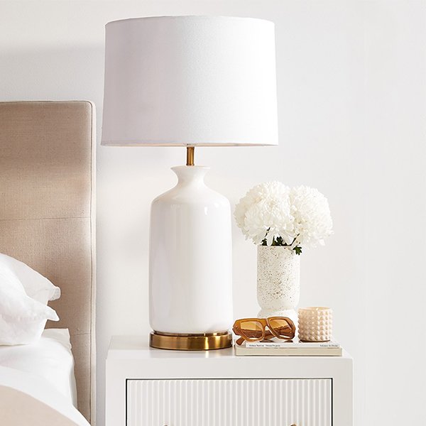 Camille Table Lamp - White