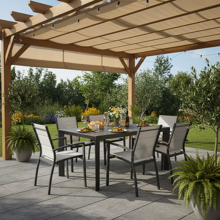 Cantwell 7 Piece Outdoor Dining Set