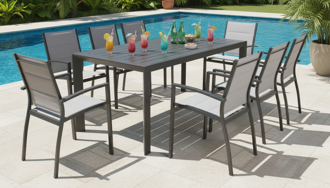 Cantwell 9 Piece Outdoor Dining Set