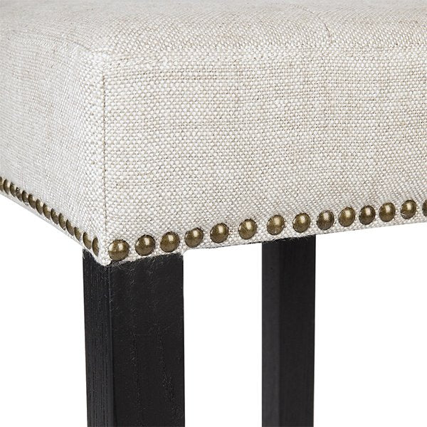 Canyon Black Kitchen Stool - Natural Linen