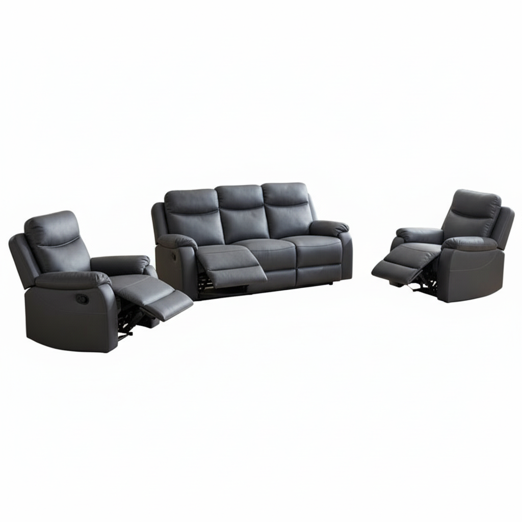 Capital 3-Piece Fabric Recliner Lounge Suite  - Anthracite