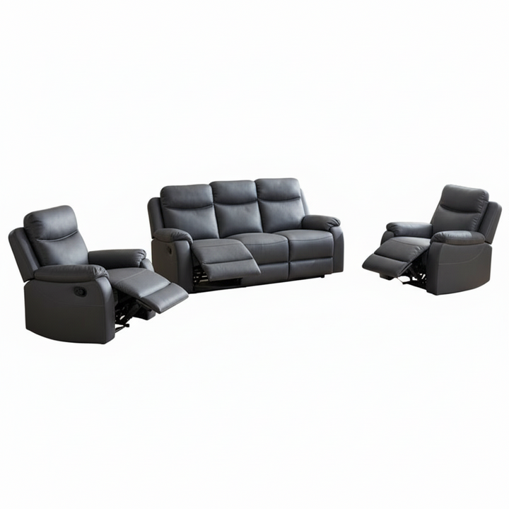 Capital 3-Piece Fabric Recliner Lounge Suite  - Anthracite