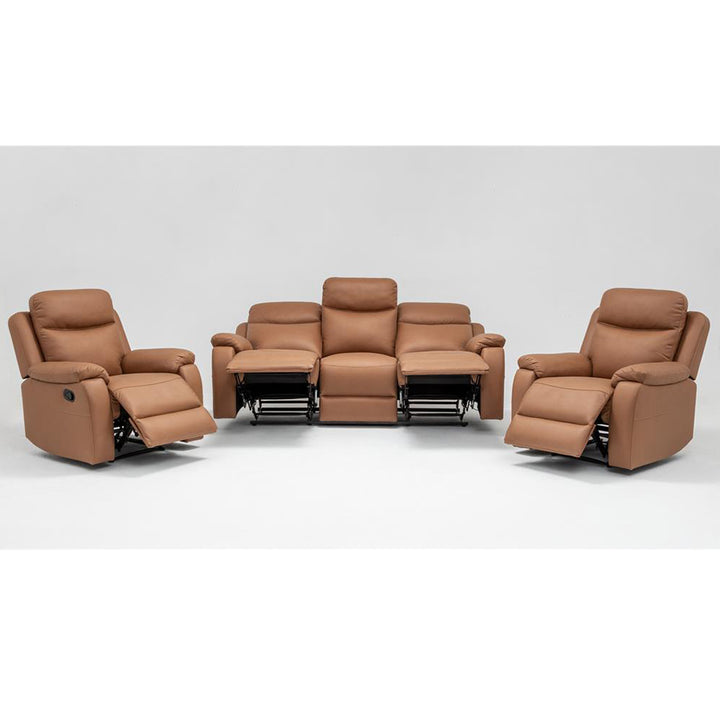 Capital 3-Piece Fabric Recliner Lounge Suite  - Tan