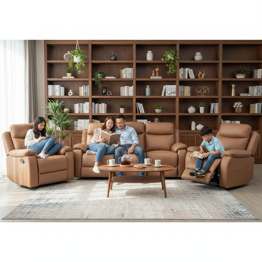 Capital 3-Piece Fabric Recliner Lounge Suite  - Tan