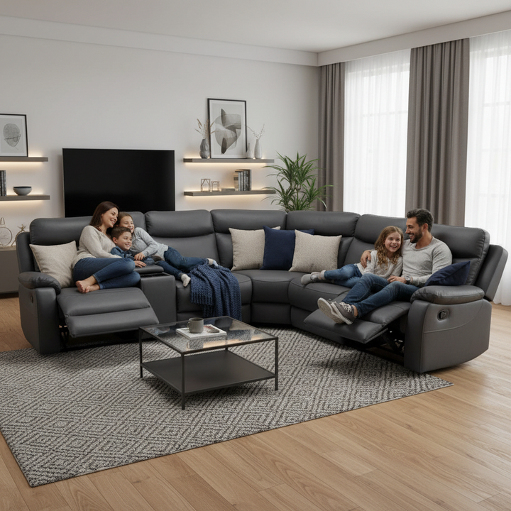 Capital Fabric Modular Corner Recliner Sofa  - Anthracite