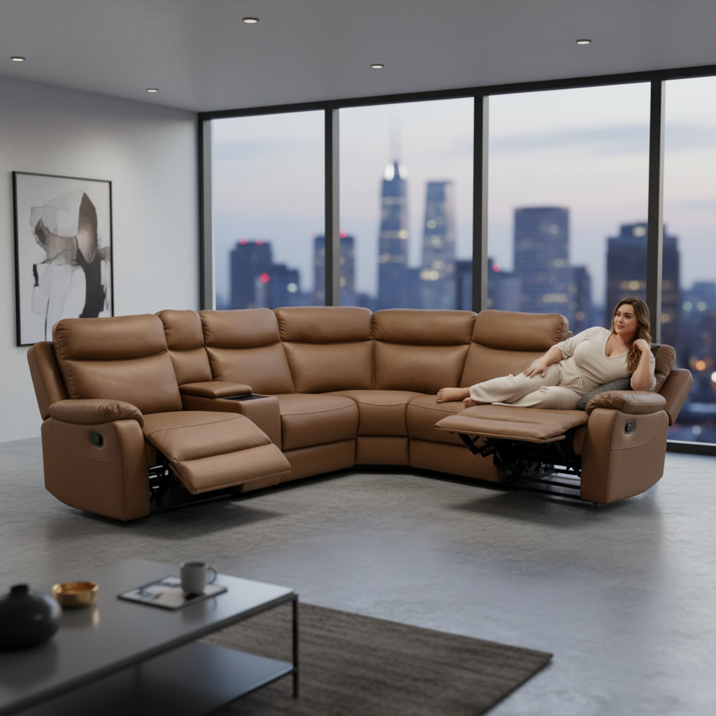 Capital Fabric Modular Corner Recliner Sofa  - Tan