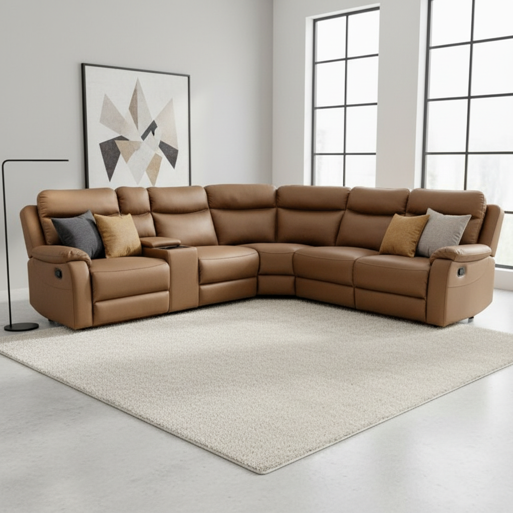 Capital Fabric Modular Corner Recliner Sofa  - Tan