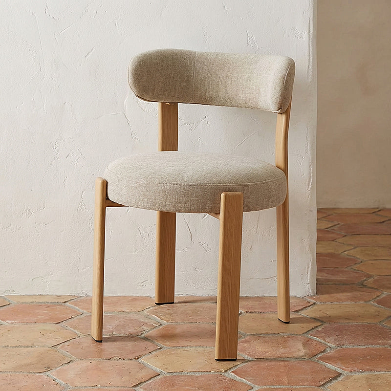 Caroa Set of 2 Dining Chair - Beige & Natural