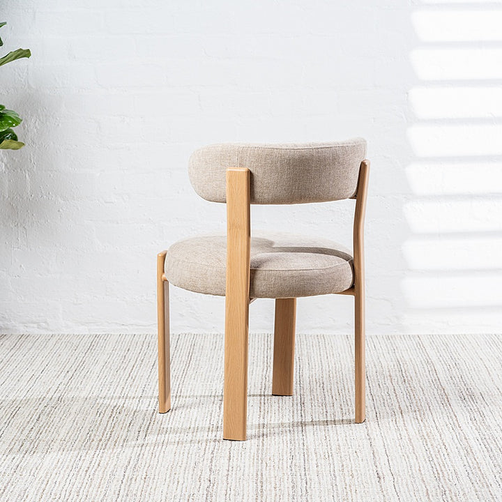 Caroa Set of 2 Dining Chair - Beige & Natural