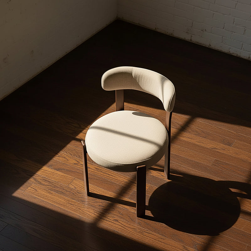 Caroa Set of 2 Dining Chair - Beige & Walnut