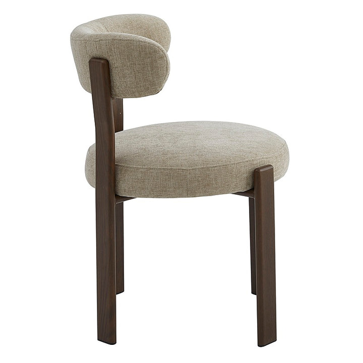 Caroa Set of 2 Dining Chair - Beige & Walnut