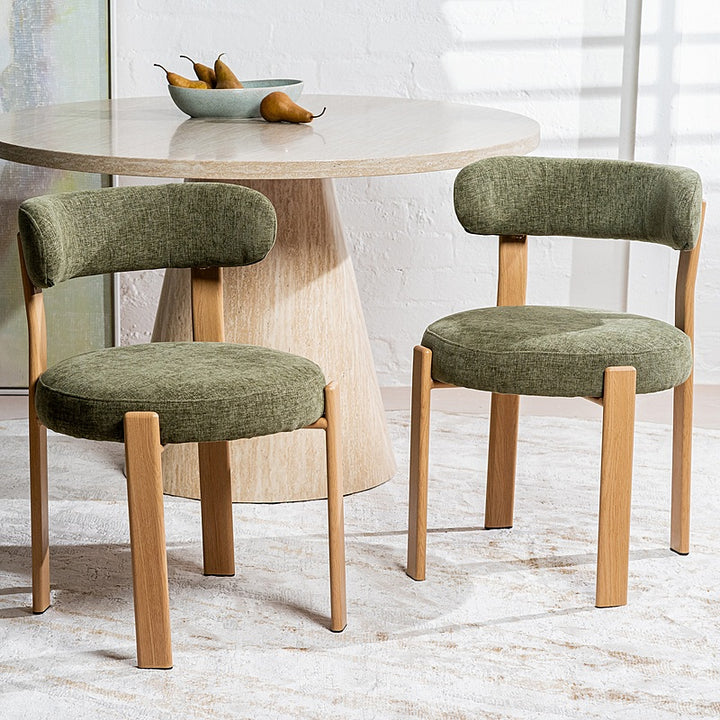 Caroa Set of 2 Dining Chair - Olive & Natural