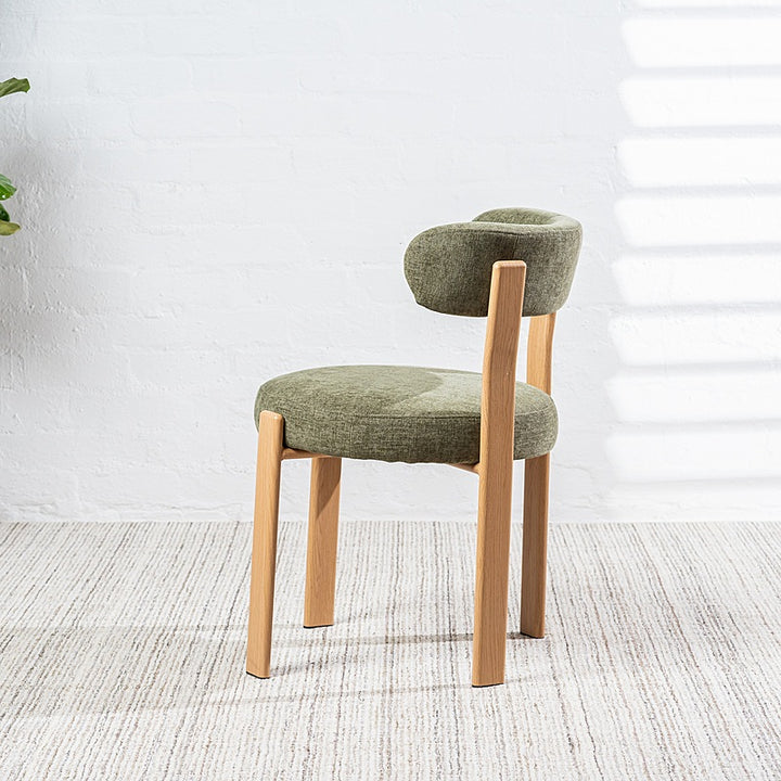 Caroa Set of 2 Dining Chair - Olive & Natural