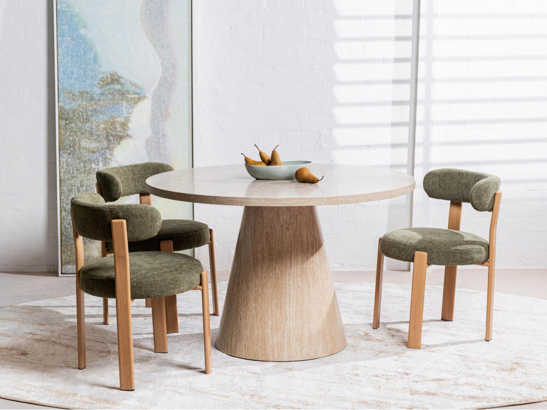 Caroa Set of 2 Dining Chair - Olive & Natural