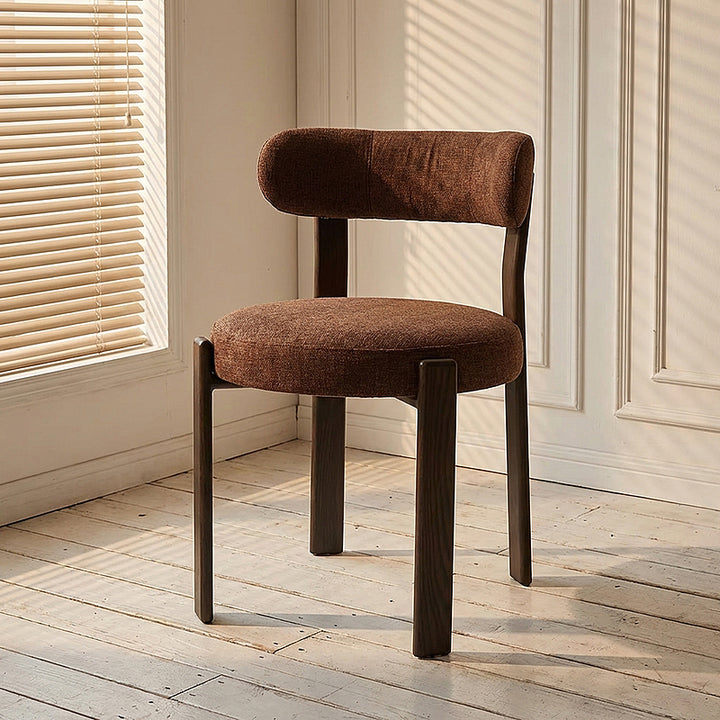 Caroa Set of 2 Dining Chair - Rust & Walnut