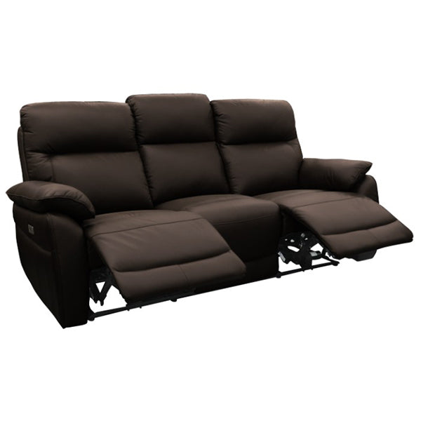 Carrick Electric Recliner 3 Seater Sofa - Chocolate