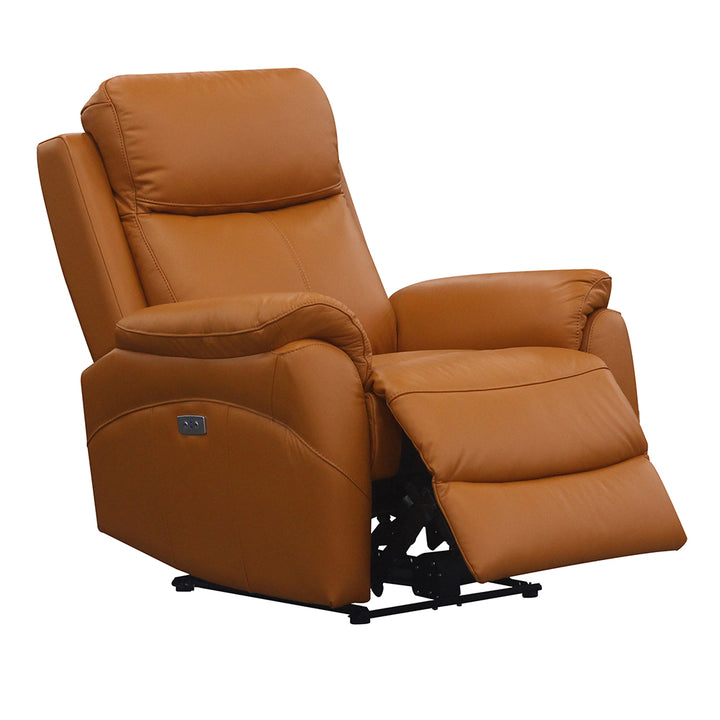 Carson Powered Leather Recliner Sofa Set - Tangerine