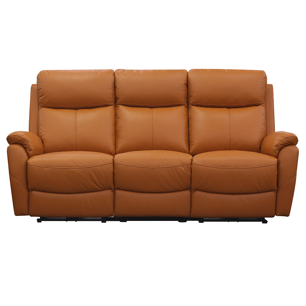 Carson Powered Leather Recliner Sofa Set - Tangerine