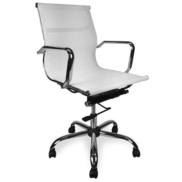 Carter Low Back Office Chair - White Mesh