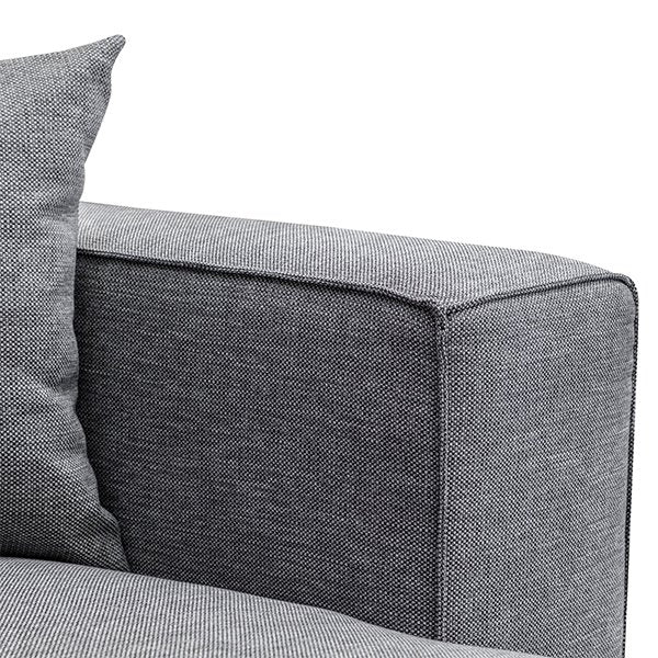 Casey 3 Seater Right Chaise Fabric Sofa - Graphite Grey