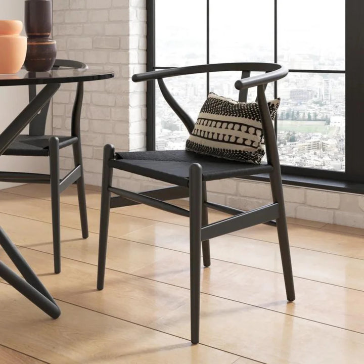 Cassa Vida Black Wishbone Dining Chair - Set of 2